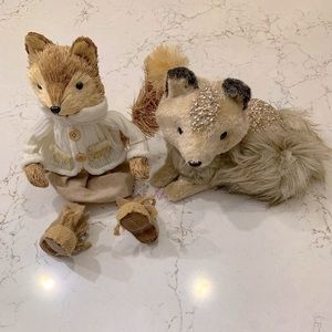 Chestnut Lane Sitting Squirrel and Fox   NWT